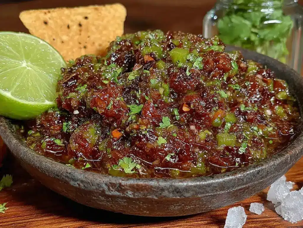 smoky roasted green tomato salsa - featured image