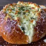 spider web spinach dip bread bowl - featured image