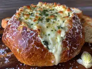 spider web spinach dip bread bowl - featured image