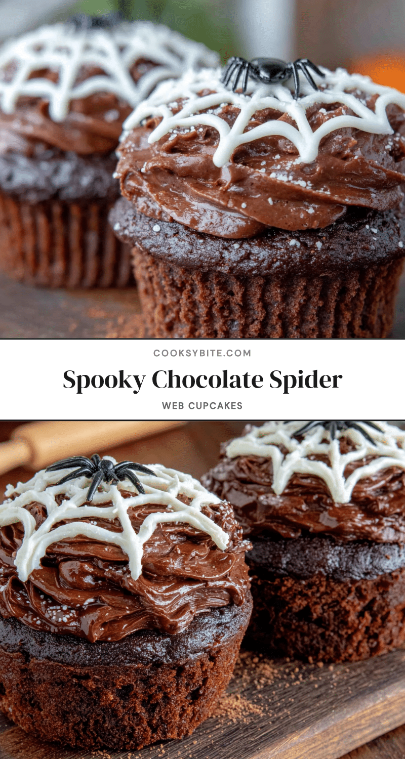 spooky chocolate spider web cupcakes recipe