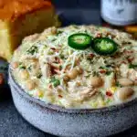 white chicken chili with cream cheese - featured image