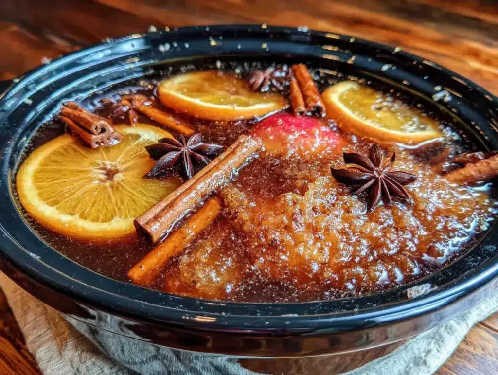wholesome slow cooker spiced apple cider - featured image