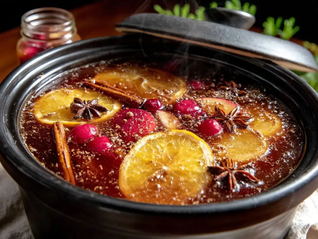 wholesome slow cooker spiced apple cider preparation steps